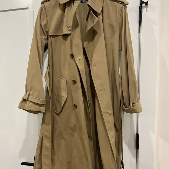 Polo by Ralph Lauren Double-Breasted Beige Twill Trench Coat - Picture 3 of 9
